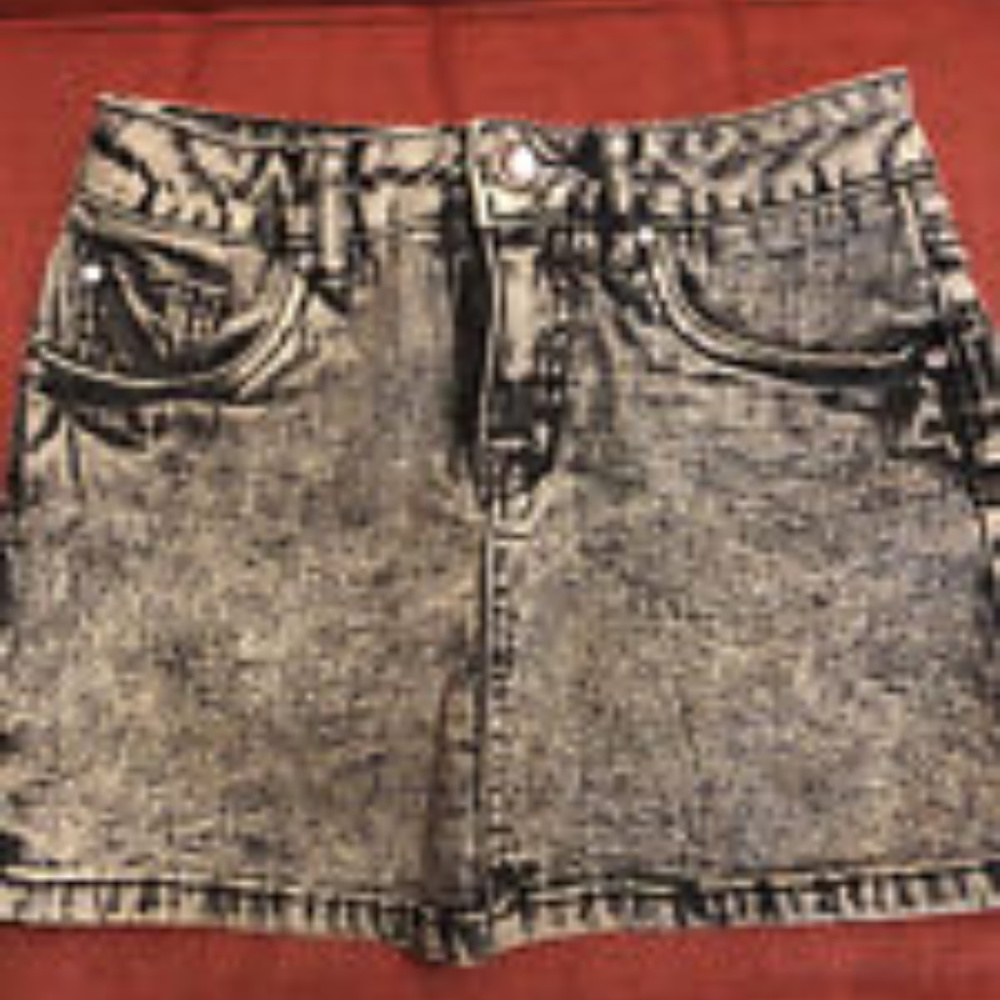 Girl's JUSTICE BLACK/GRAY DENIM SKIRT SKORT
